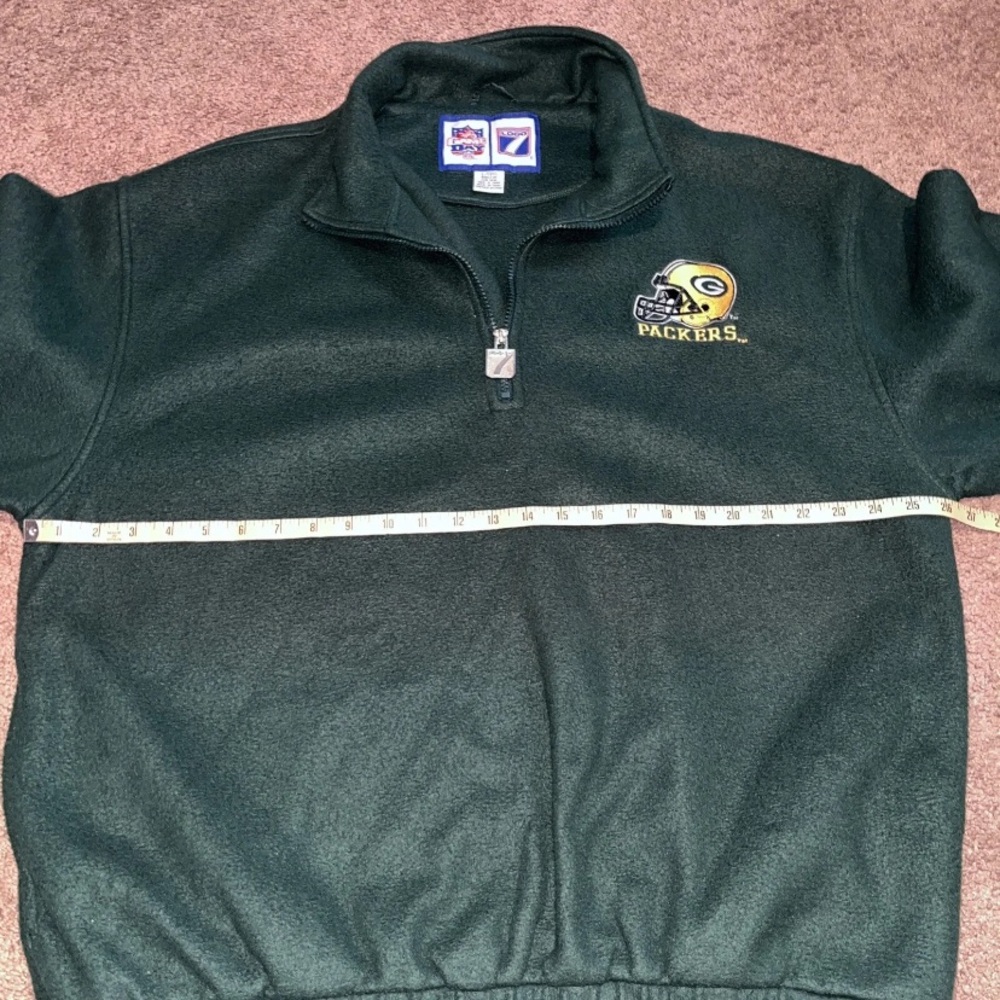 Vintage Logo 7 1/4 Zip Fleece Pullover Green Bay Packers - Picture 7 of 8